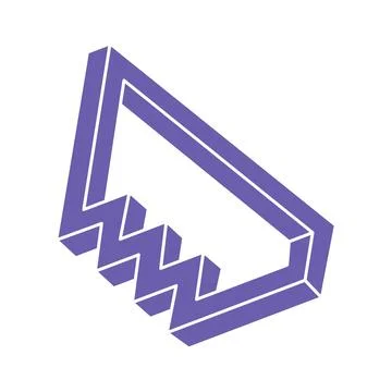 Impossible shape. Sacred geometry figures. Optical illusion. Abstract eternal Stock Illustration