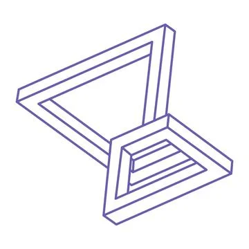 Impossible shape. Sacred geometry figures. Optical illusion. Abstract eternal Stock Illustration