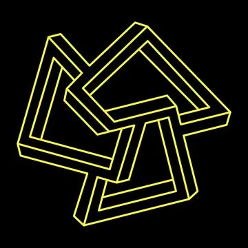 Impossible shape. Sacred geometry figures. Optical illusion. Abstract eternal Stock Illustration