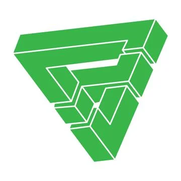 Impossible shape. Sacred geometry logo. Optical illusion triangle. Abstract Stock Illustration