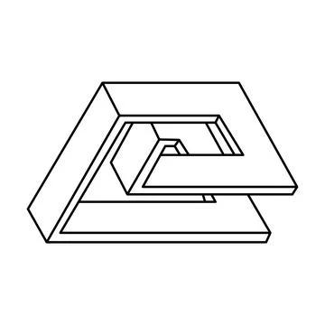 Impossible shape. Sacred geometry. Optical illusion. Abstract eternal geometric Stock Illustration