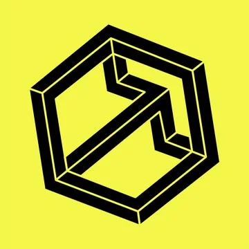 Impossible shape. Sacred geometry. Optical illusion figure. Abstract eternal Stock Illustration