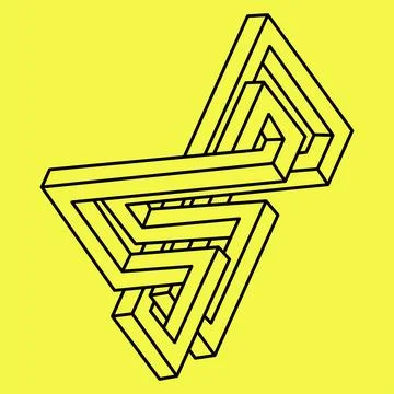 Impossible shape. Sacred geometry. Optical illusion figure. Abstract eternal Stock Illustration