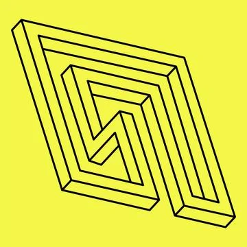 Impossible shape. Sacred geometry. Optical illusion. Abstract eternal geometric Stock Illustration
