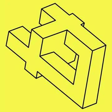 Impossible shape. Sacred geometry. Optical illusion shape. Abstract eternal 库存插图