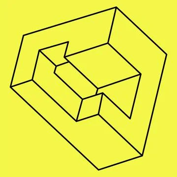 Impossible shape. Sacred geometry. Optical illusion. Abstract eternal geometric Stock Illustration
