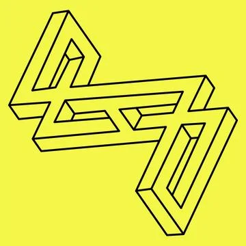 Impossible shape. Sacred geometry. Optical illusion. Impossible endless outline Stock Illustration