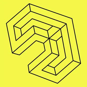 Impossible shape. Sacred geometry. Optical illusion. Abstract eternal geometric Stock Illustration