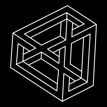 Impossible shape. Sacred geometry. Optical illusion. Abstract eternal geometric Stock Illustration