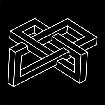 Impossible shape. Sacred geometry. Optical illusion. Abstract eternal geometric Stock Illustration