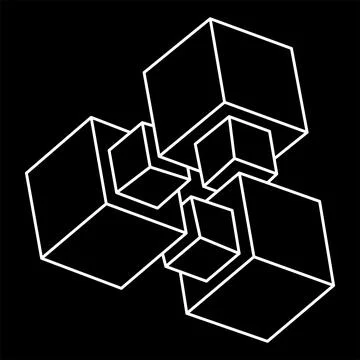 Impossible shape. Sacred geometry. Optical illusion. Abstract eternal geometric Illustrazione stock