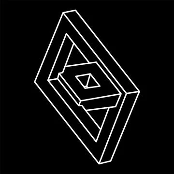 Impossible shape. Sacred geometry. Optical illusion figure. Abstract eternal Stock Illustration