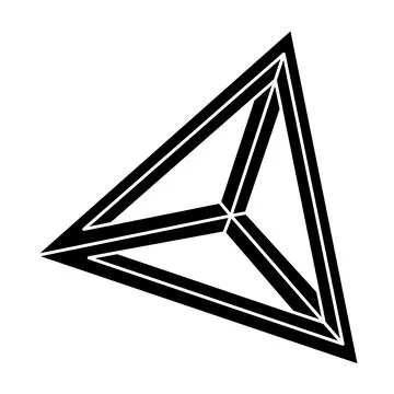 Impossible shape. Sacred geometry. Optical illusion figure. Abstract eternal Stock Illustration