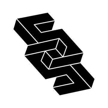 Impossible shape. Sacred geometry. Optical illusion figure. Abstract eternal Stock Illustration