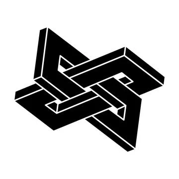 Impossible shape. Sacred geometry. Optical illusion figure. Abstract eternal Stock Illustration