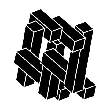 Impossible shape. Sacred geometry. Optical illusion. Abstract eternal geometric Stock Illustration