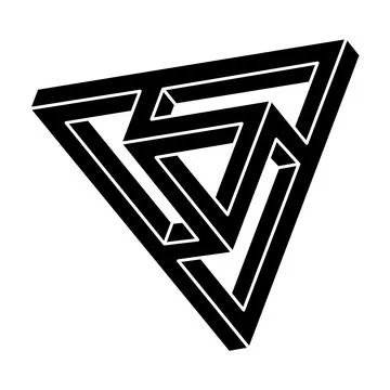 Impossible shape. Vector illustration. Optical illusion object. Optical art Stock Illustration