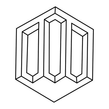 Impossible shape. Web design element. Optical Illusion object. Line design. Stock Illustration