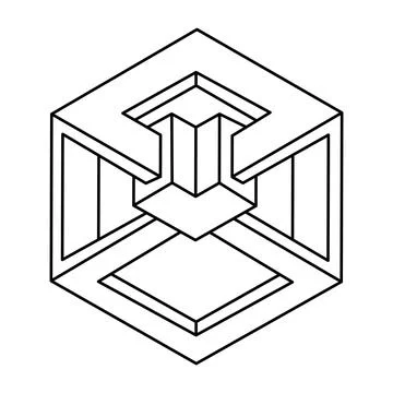 Impossible shape. Web design element. Sacred geometry. Optical illusion objects. 스톡 일러스트