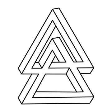 Impossible shape. Web design element. Optical Illusion object. Sacred geometry. Stock Illustration
