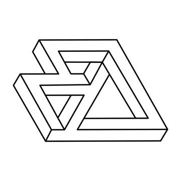 Impossible shape. Web design element. Optical Illusion object. Line design. Stock Illustration