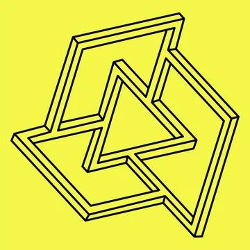 Impossible shape. Web design element. Optical Illusion object. Line design Stock Illustration