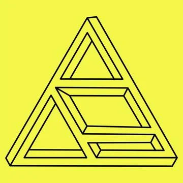 Impossible shape. Web design element. Optical Illusion object. Line design Stock Illustration
