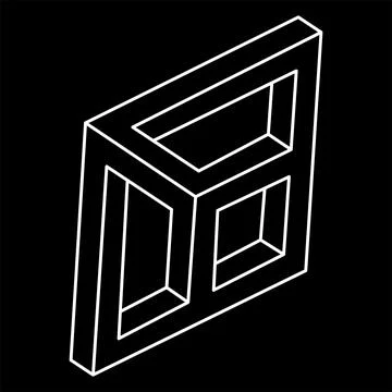 Impossible shape. Web design element. Optical illusion object. Line design Stock Illustration