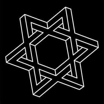 Impossible shape. Web design element. Optical illusion object. Line design Stock Illustration
