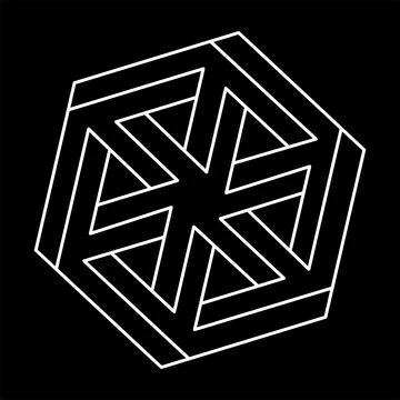 Impossible shape. Web design element. Optical illusion object. Line design Stock Illustration