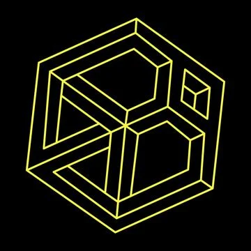 Impossible shape. Web design element. Optical illusion object. Line design Stock Illustration