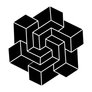 Impossible shape. Web design element. Optical illusion object. Geometric figure イラスト素材