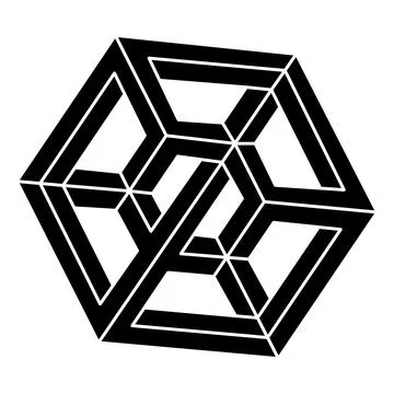Impossible shape. Web design element. Geometric figure. Optical illusion object 库存插图
