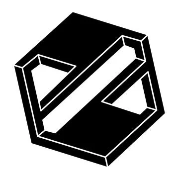 Impossible shape. Web design element. Optical illusion object. Geometric figure Stock Illustration