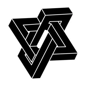 Impossible shape. Web design element. Optical illusion object. Unreal geometric Stockillustratie