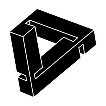 Impossible shape. Web design element. Optical illusion object. Geometric figure Stock Illustration