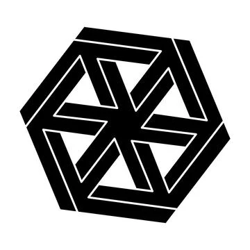 Impossible shape. Web design element. Optical illusion object. Geometric figure イラスト素材