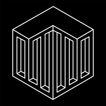 Impossible shape. Web design elements. Optical illusion object. Line design Stock Illustration