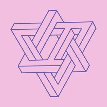 Impossible shapes. Abstract background. Sacred geometry logo. Optical illusion Stock Illustration