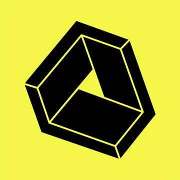 Impossible shapes. Abstract eternal geometric object. Impossible endless outline 库存插图