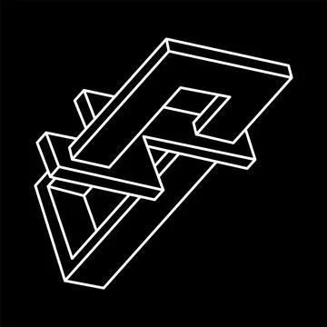 Impossible shapes. Escher style. Sacred geometry. Optical illusion. Abstract Stock Illustration