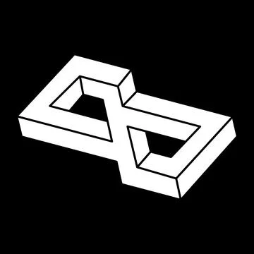 Impossible shapes. Geometric figures. Escher style. Web design element. Optical Stock Illustration