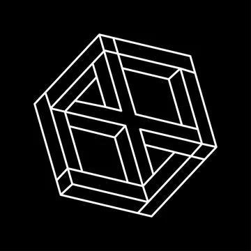 Impossible shapes. Geometric figures. Web design element. Optical Illusion Stock Illustration