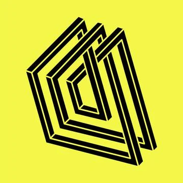 Impossible shapes. Geometry figure. Web design element. Optical illusion object Stock Illustration