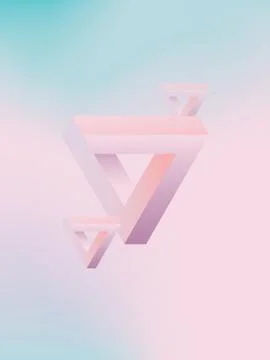 Impossible shapes on gradient mesh vector background. Funky party poster Stock Illustration