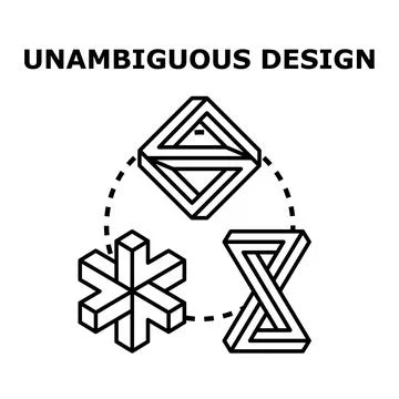 Impossible shapes illustrating optical illusion and paradox concept Stock Illustration