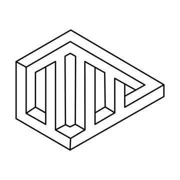 Impossible shapes. Line design. Isolated on a white background. Stock Illustration