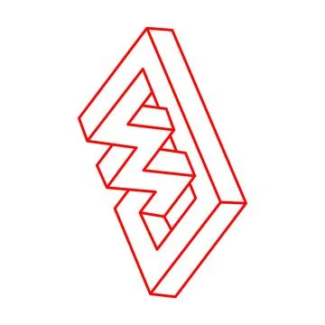 Impossible shapes. Line design. Isolated on a white background. Vector Stock Illustration