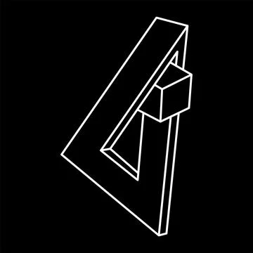 Impossible shapes. Line design. Isolated on a black background. Vector Stock Illustration