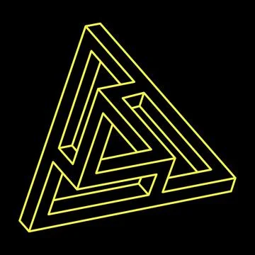 Impossible shapes. Line design. Isolated on a black background. Vector Stock Illustration